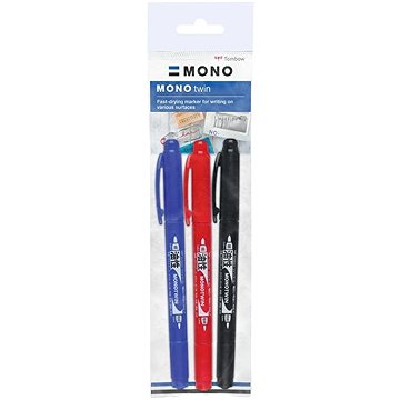 Tombow Oboustranný fineliner Mono Twin, 3 ks