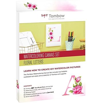 Tombow Sada Watercoloring Canvas Set Floral Letters