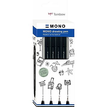 Tombow Fineliner MONO drawing pen sada Fine, 4 ks