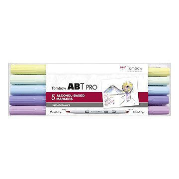 TOMBOW ABT PRO Pastel colours oboustranné - sada 5 ks