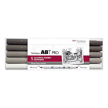 TOMBOW ABT PRO Warm Gray colours oboustranné - sada 5 ks