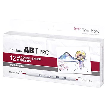 TOMBOW ABT PRO Pastel colours oboustranné - sada 12 ks