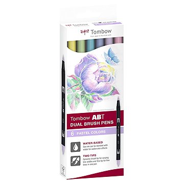TOMBOW ABT Dual Brush Pen Pastels oboustranné - sada 6 ks