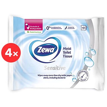ZEWA Moist Pure Toillet Tissues (4× 42 ks) - Vlhčený toaletní papír