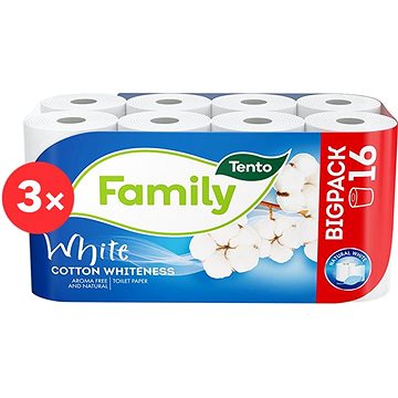 TENTO Family White (3× 16 ks) - Toaletní papír