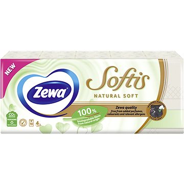ZEWA Softis Natural Soft 10× 9 ks - Papírové kapesníky