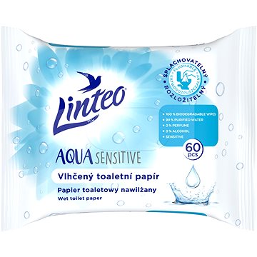 LINTEO vlhčený toaletní papír Aqua Sensitive 60 ks - Vlhčený toaletní papír