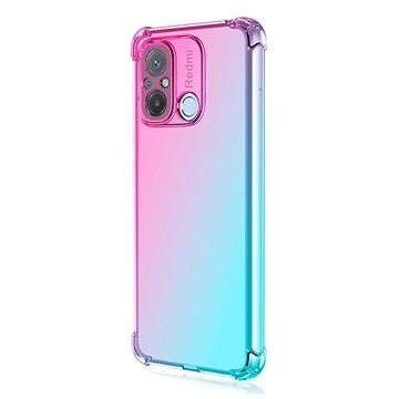 

TopQ Kryt Xiaomi Redmi 12C Shock duhový mentolovo-růžový 96114