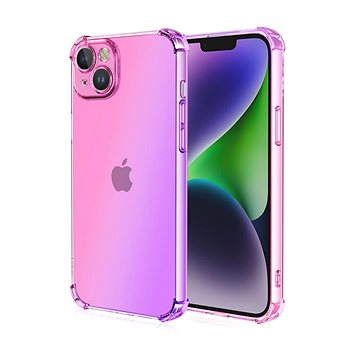 

TopQ Kryt iPhone 15 Shock duhový růžovo-fialový 99693