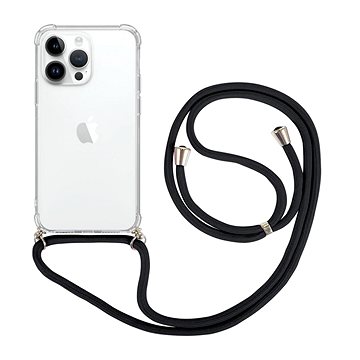 

TopQ Kryt iPhone 15 Pro s černou šňůrkou průhledný 105212