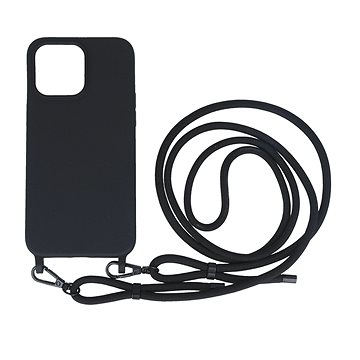

TopQ Kryt Simple iPhone 15 Pro Max černý se šňůrkou 111327