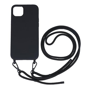 

TopQ Kryt Simple iPhone 15 Plus černý se šňůrkou 111324
