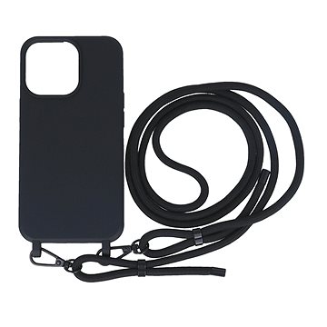 

TopQ Kryt Simple iPhone 15 Pro černý se šňůrkou 111318