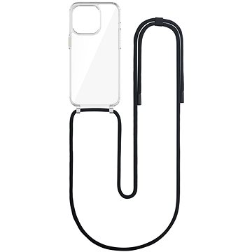 

TopQ Kryt Simple iPhone 15 Pro s černou šňůrkou průhledný 111377