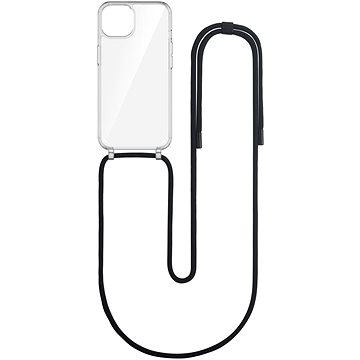 

TopQ Kryt Simple iPhone 15 s černou šňůrkou průhledný 111366