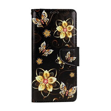 

TopQ Pouzdro Xiaomi Redmi 12C knížkové Zlaté květy 112660