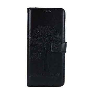 

TopQ Pouzdro Xiaomi Redmi 12C knížkové Černý strom sovičky 112395