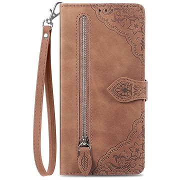

TopQ Pouzdro Xiaomi Redmi 13C knížkové se zipem hnědé 117928