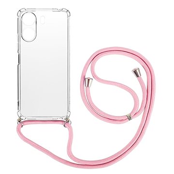 

TopQ Kryt Xiaomi Redmi 13C s růžovou šňůrkou průhledný 117924