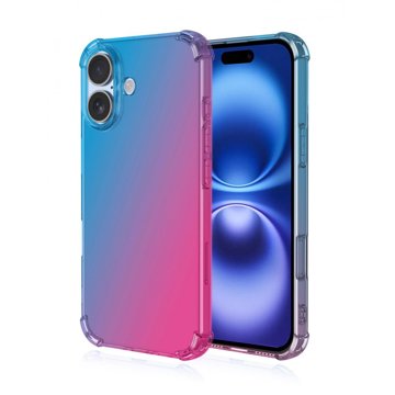 

TopQ Kryt iPhone 16 Shock duhový modro-růžový 124871