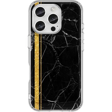 

TopQ Kryt STYLE iPhone 16 Pro pevný Mramor černo-zlatý 129880