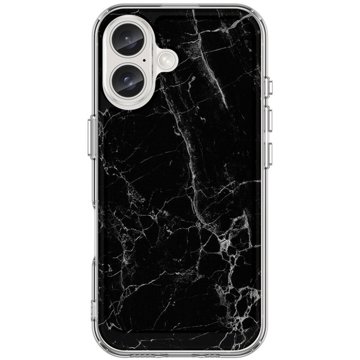 

TopQ Kryt STYLE iPhone 16 pevný Mramor černý 129707