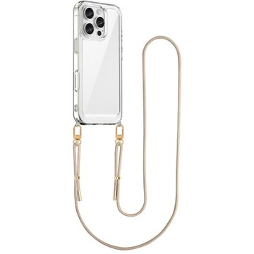 

TopQ Kryt Esthetique iPhone 16 Pro Max s béžovou šňůrkou průhledný 129061