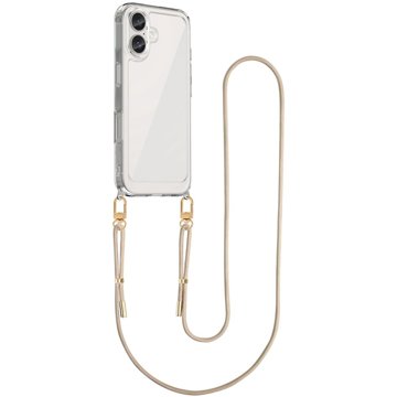 

TopQ Kryt Esthetique iPhone 16 s béžovou šňůrkou průhledný 129057