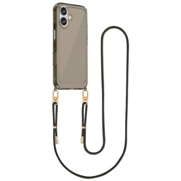 

TopQ Kryt Esthetique iPhone 16 s černou šňůrkou tmavý 129056
