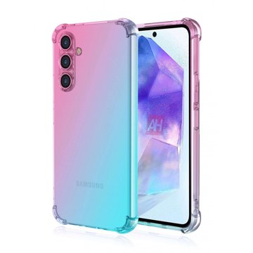 

TopQ Kryt Samsung A55 Shock duhový mentolovo-růžový 126557