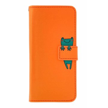 

TopQ Pouzdro Xiaomi Redmi 13C knížkové oranžové s žabkou 130933