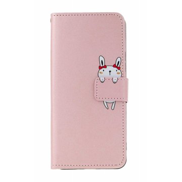 

TopQ Pouzdro Xiaomi Redmi 13C knížkové růžové s králíčkem 130932