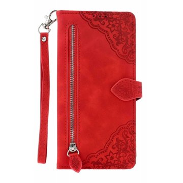 

TopQ Pouzdro Xiaomi Redmi 14C knížkové se zipem červené 131071