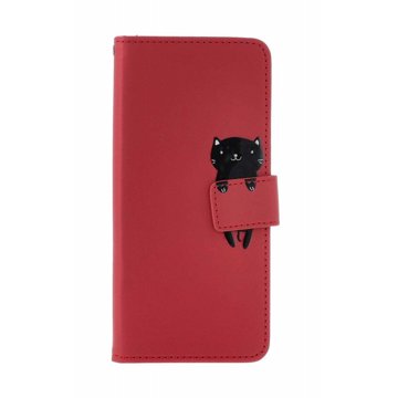 

TopQ Pouzdro Xiaomi Redmi Note 13 Pro 5G knížkové vínové s kočičkou 131064