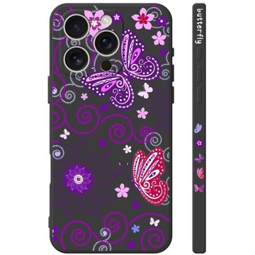 

TopQ Kryt Design iPhone 16 Pro Max Fialoví motýlci černý 130799