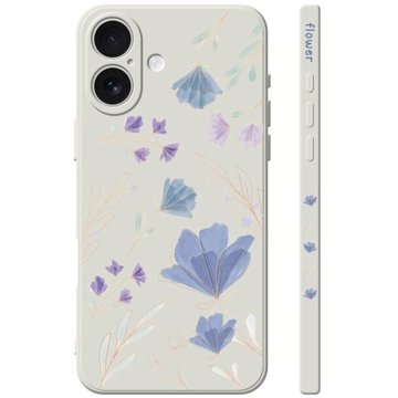 

TopQ Kryt Design iPhone 16 Modré kvítky 130731