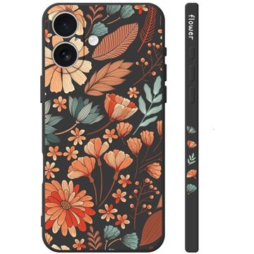 

TopQ Kryt Design iPhone 16 Luční kvítí černý 130730