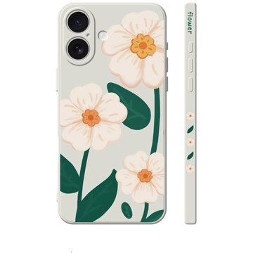 

TopQ Kryt Design iPhone 16 Bílé květy 130729