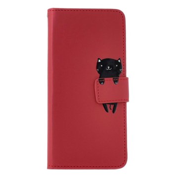 

TopQ Pouzdro Xiaomi Redmi Note 13 Pro knížkové vínové s kočičkou 131053