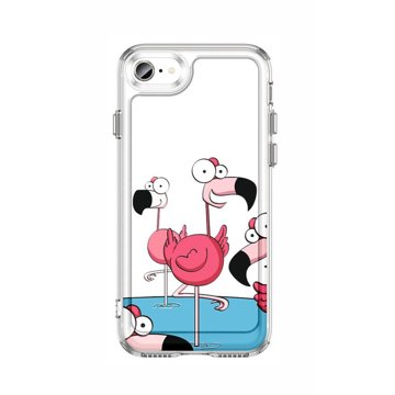 

TopQ Kryt Image iPhone SE 2020 Image pevný Cartoon Flamingos 131198