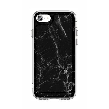 

TopQ Kryt STYLE iPhone SE 2020 pevný Mramor černý 131195