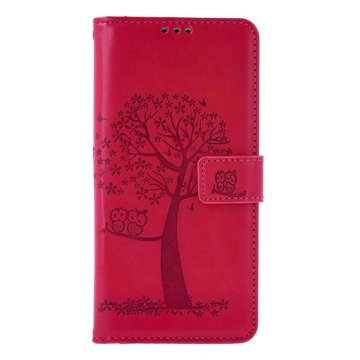 

TopQ Pouzdro Xiaomi Redmi Note 13 Pro 5G knížkové Tmavě růžový strom sovičky 130627