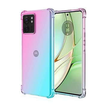 TopQ Kryt Motorola Edge 40 Shock duhový mentolovo-růžový 120904