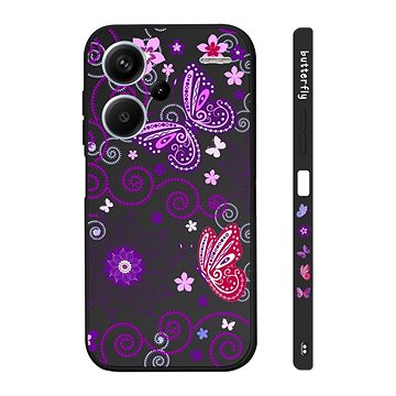 

TopQ Kryt Design Xiaomi Redmi Note 13 Pro+ 5G Fialoví motýlci černý 123175