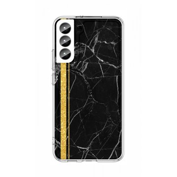 

TopQ Kryt STYLE Samsung S23 pevný černo-zlatý 132240