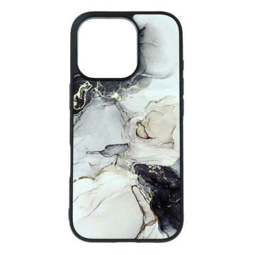 

TopQ Kryt Marble iPhone 16 Pro pevný Smoky Cream 132166