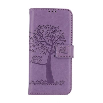 

TopQ Pouzdro Samsung A16 knížkové Světle fialový strom sovičky 132440