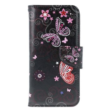 

TopQ Pouzdro Design Samsung A55 knížkové Fialoví motýlci černý 134458