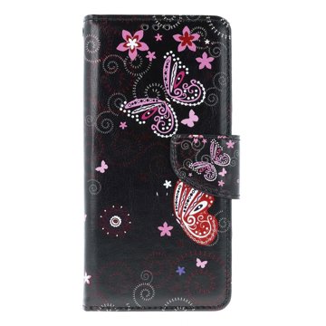 

TopQ Pouzdro Design Samsung A16 knížkové Fialoví motýlci černý 132423
