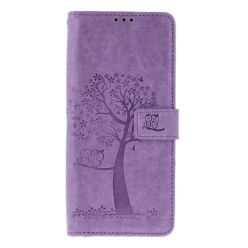 

TopQ Pouzdro Xiaomi Redmi 14C knížkové Světle fialový strom sovičky 132392